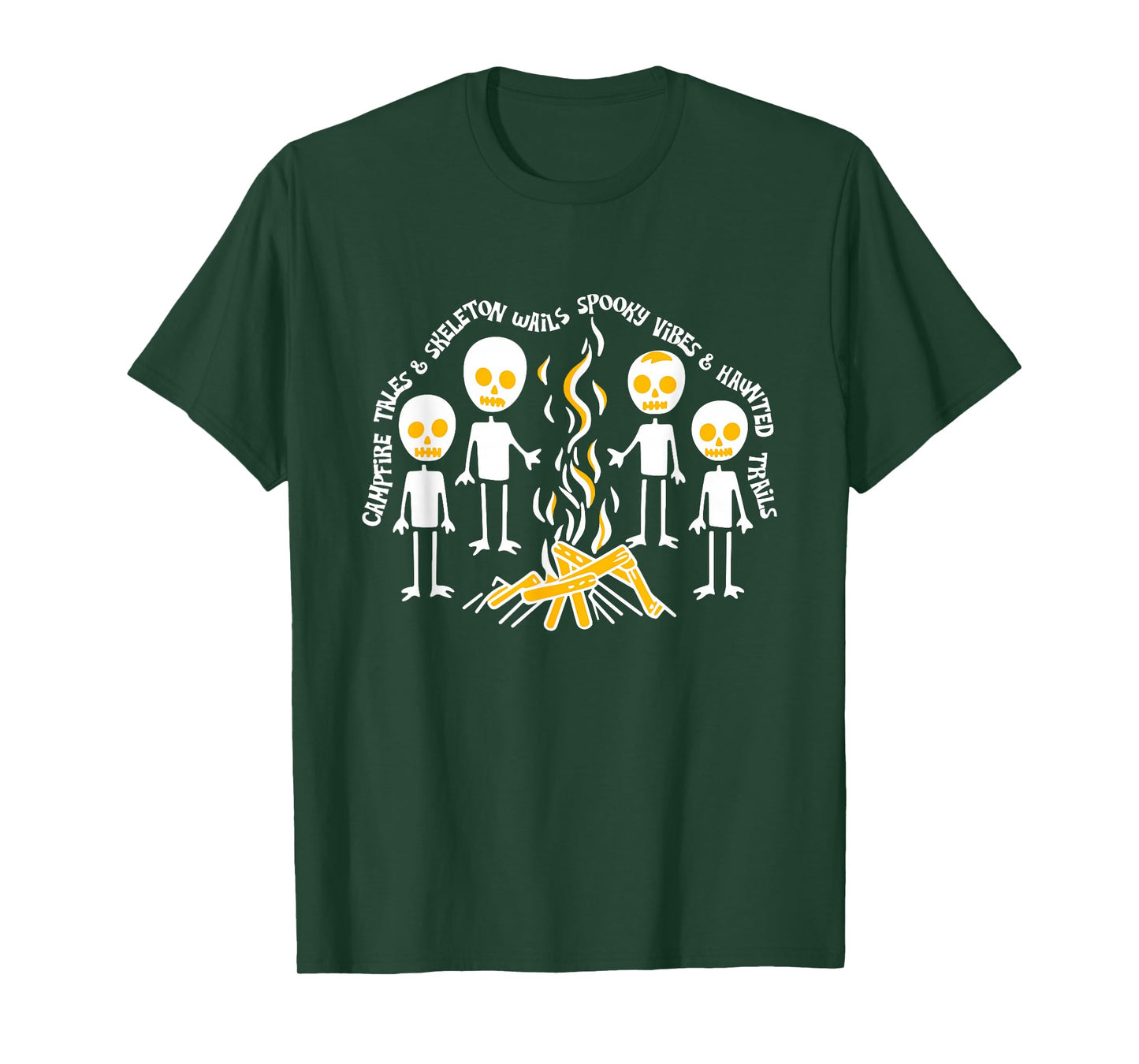 Skeleton Campfire Halloween Spooky Camping Crew Skeleton T-Shirt