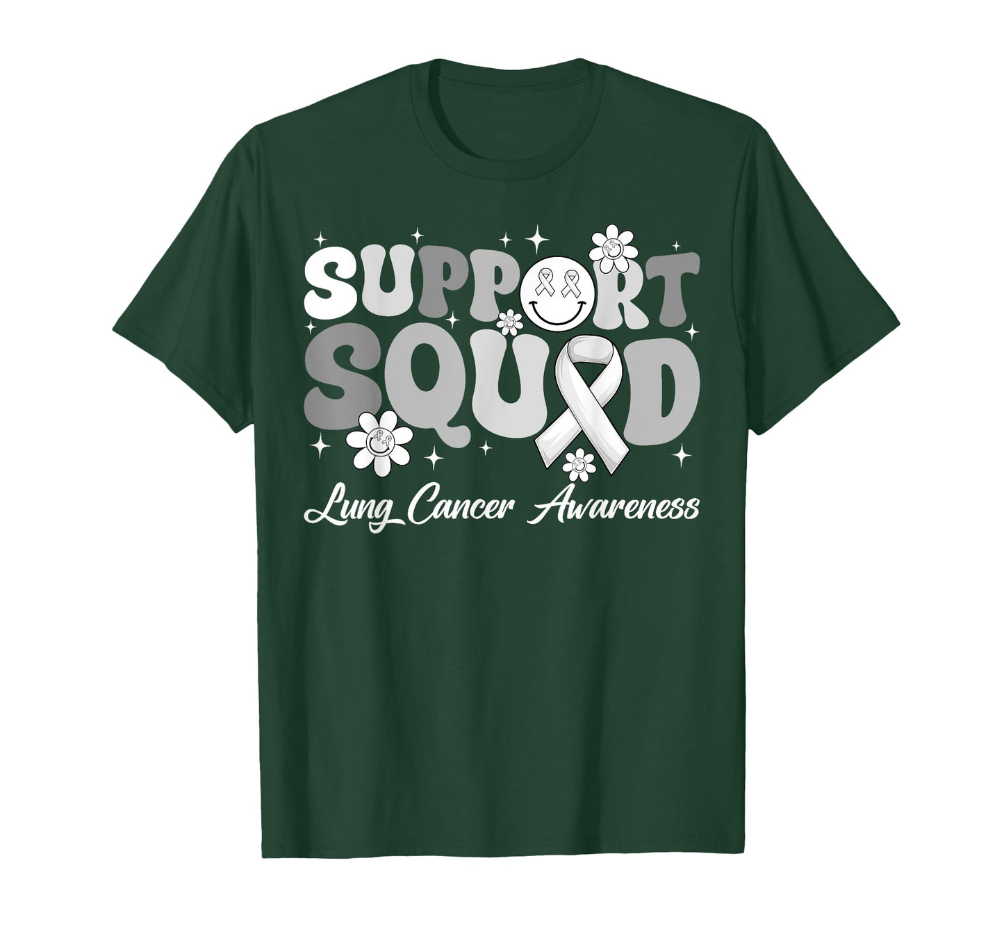Groovy Support Squad Lung Cancer Awareness Month Supporter T-Shirt