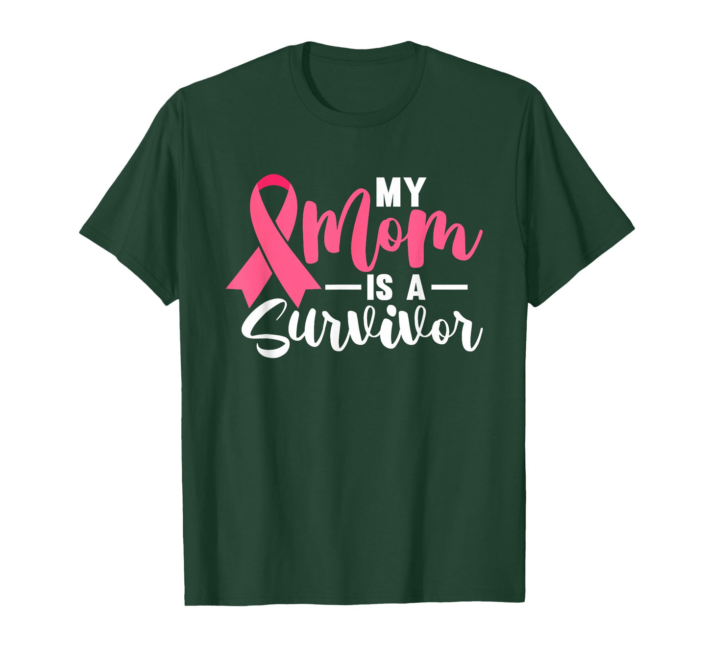 My Mom Is A Survivor Breast Cancer Awareness Pink Ribbon T-Shirt