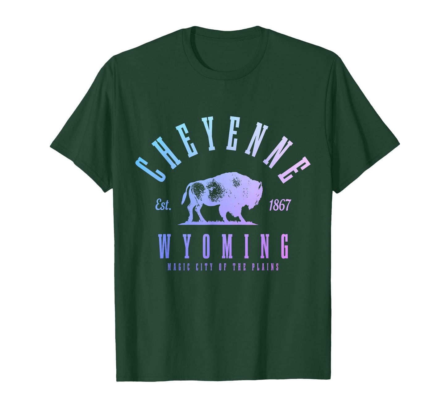 Cheyenne Wyoming, Est. 1867 Cowboy State Bison Vintage Pride T-Shirt