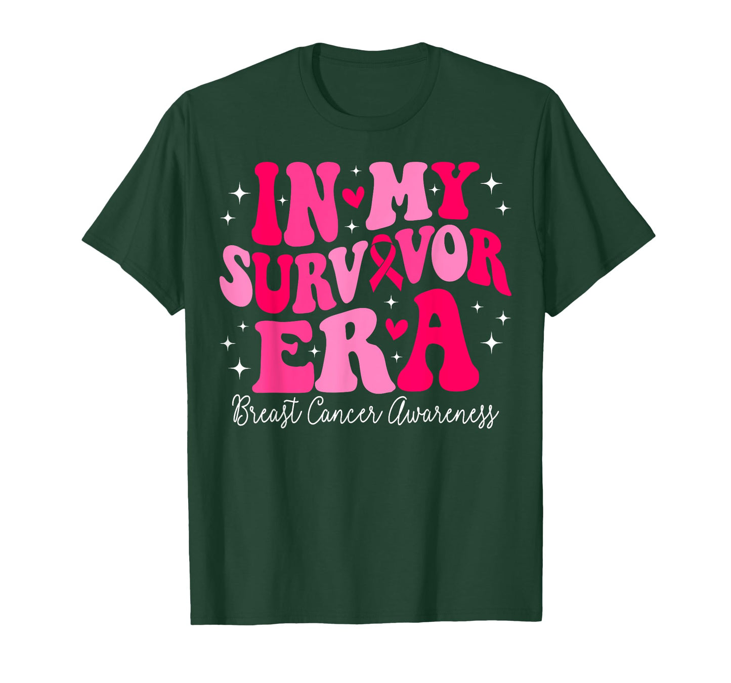 In My Survivor Era Retro Groovy Breast Cancer Awareness T-Shirt
