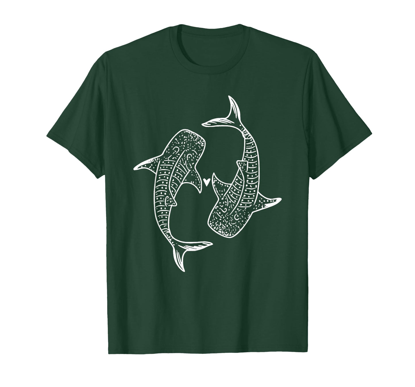 Retro Tribal Whale Sharks Heart Lover Ocean Wildlife Nature T-Shirt