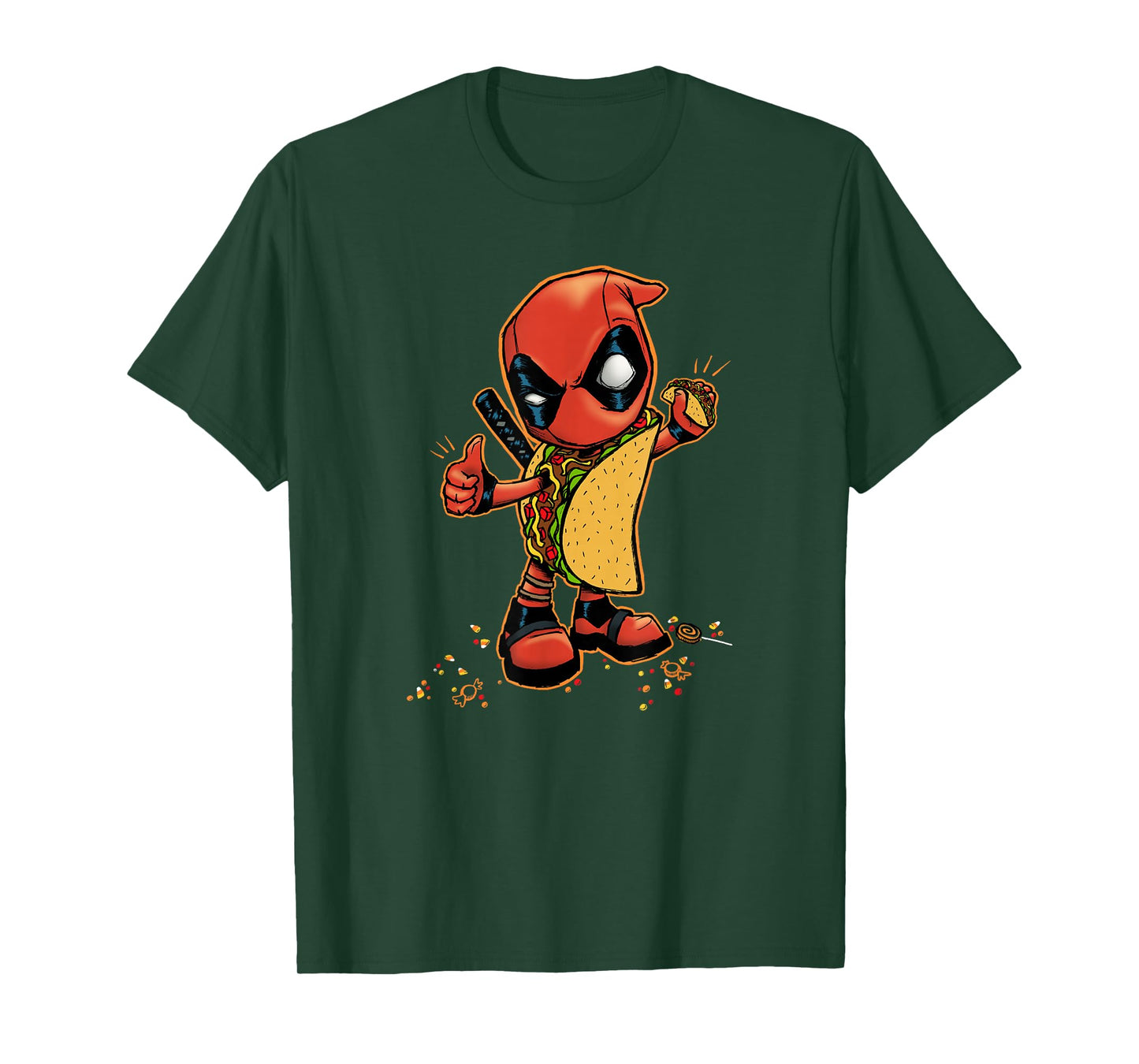 Marvel Comics Retro Classic Halloween Taco Deadpool T-Shirt