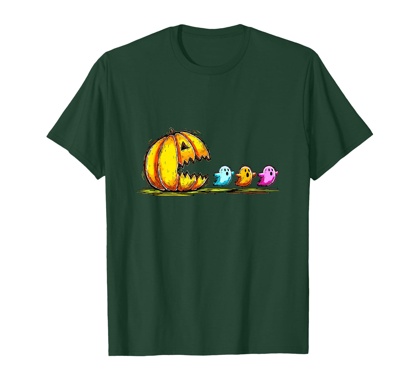 Pumpkin Chasing Ghost Halloween Pumpkin Boo Spooky Season T-Shirt