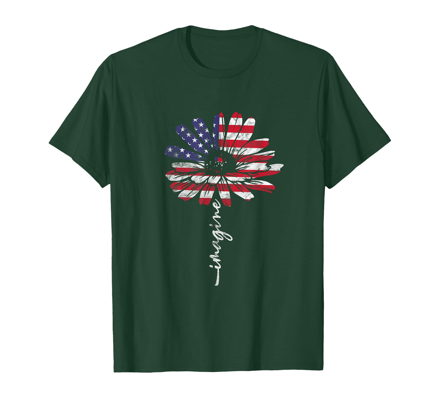 Daisy USA American Flag 4th of July Patriotic Flower Vintage Women Kids Men T-Shirt