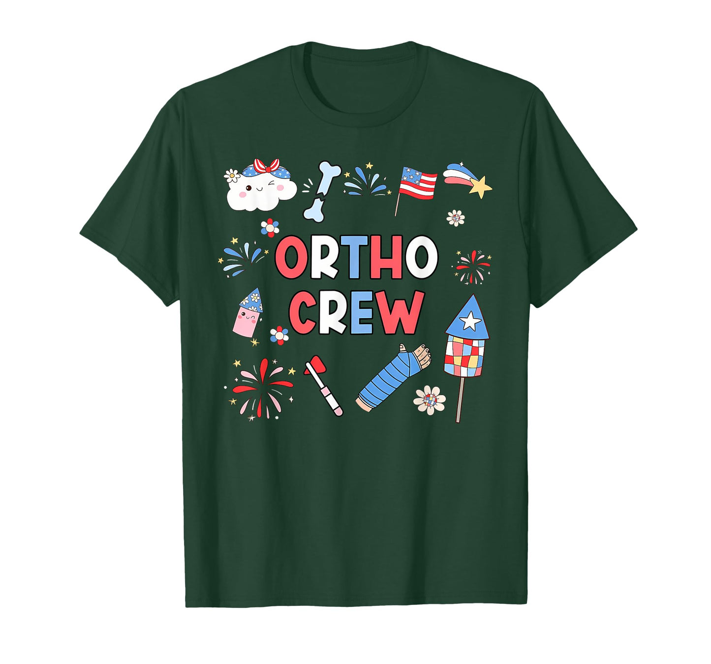 Cute Ortho Crew Surgeon Orthopedic Surgeon Nurse 4th Of July T-Shirt