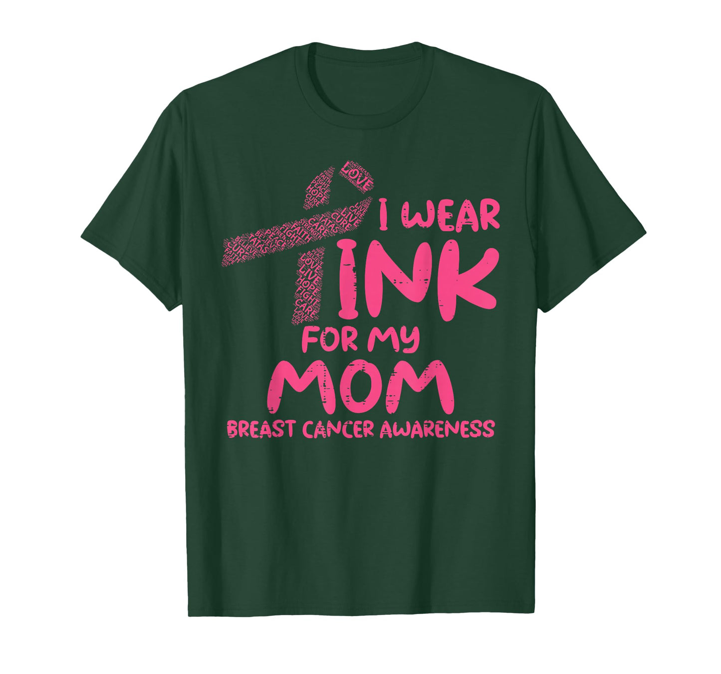 Wear Pink For My Mom Ribbon Kids Breast Cancer Awareness T-Shirt