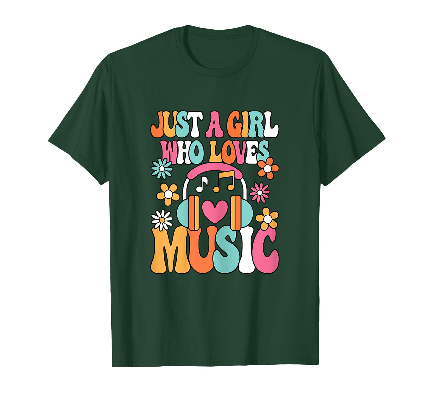 Just A Girl Who Loves Music Cute Music Lover Women Girls T-Shirt