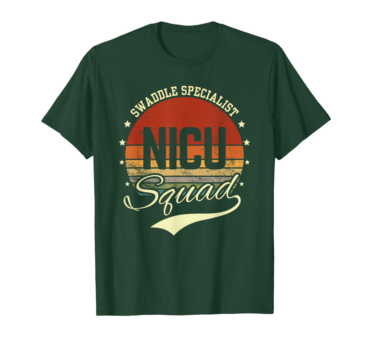 Swaddle Specialist NICU Mother Baby Nurse Retro NICU Squad T-Shirt