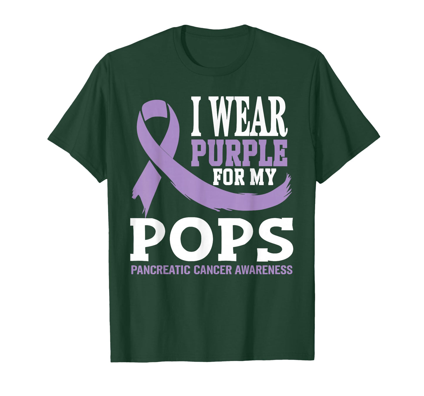 I Wear Purple For My Pops Pancreatic Cancer Awareness T-Shirt