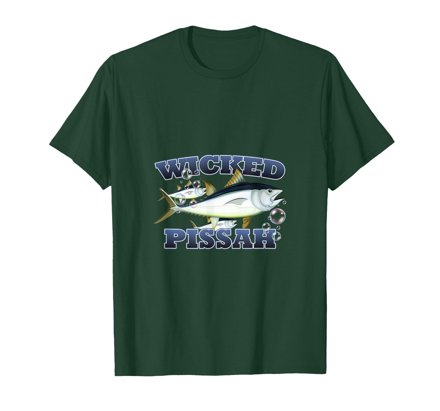 Wicked Pissah Bluefin Tuna Fish Illustration Fishing T-Shirt