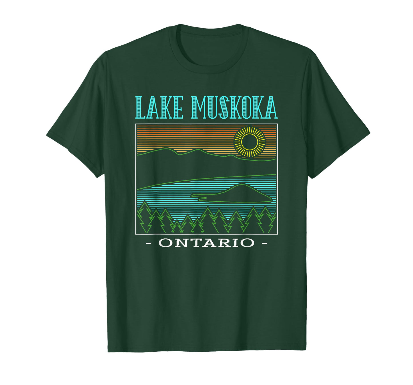 Lake Muskoka Ontario Mountains Retro T-Shirt