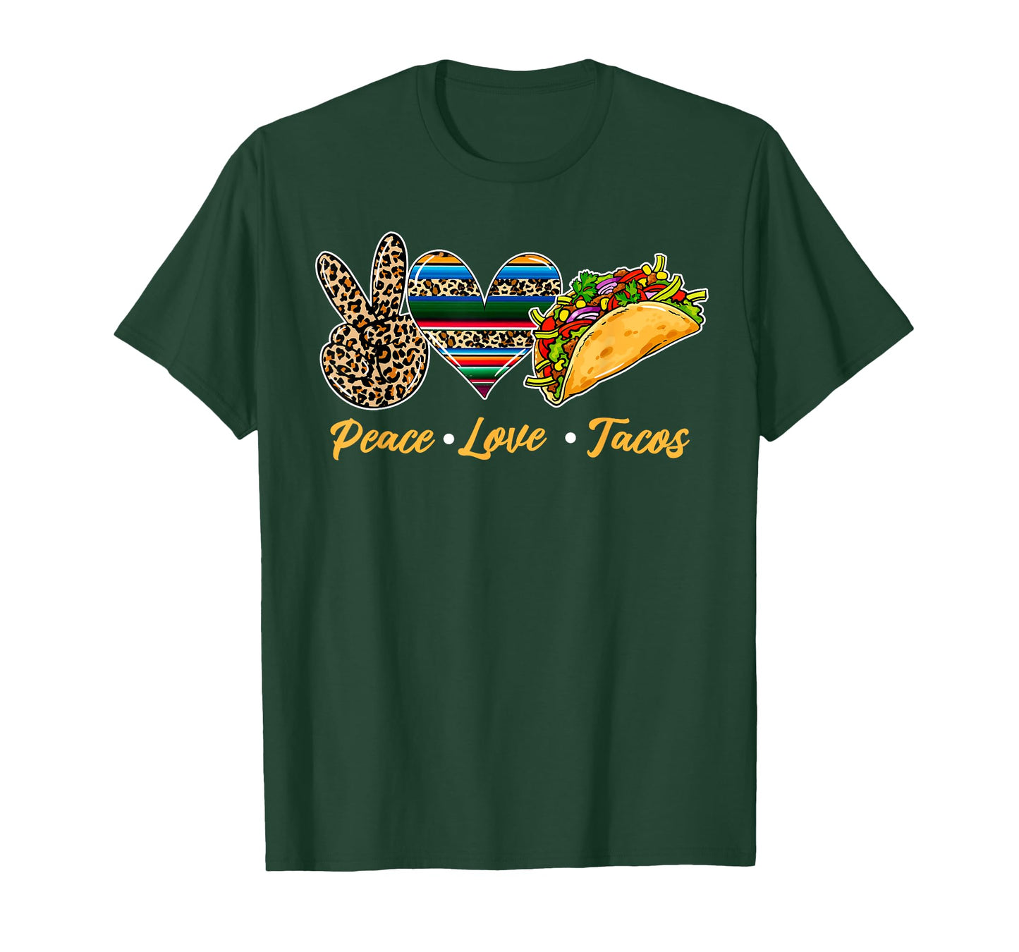 Cute Peace Love Tacos Cute Taco Tuesday Mexican Food Lovers T-Shirt
