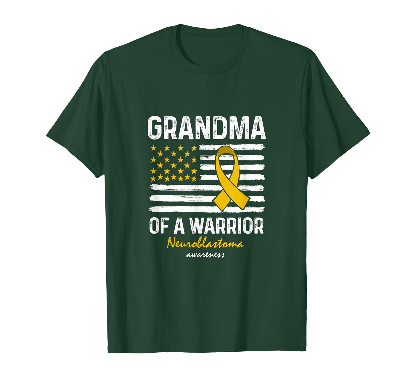 Yellow Neuroblastoma Warrior Support Grandma Of A Warrior T-Shirt
