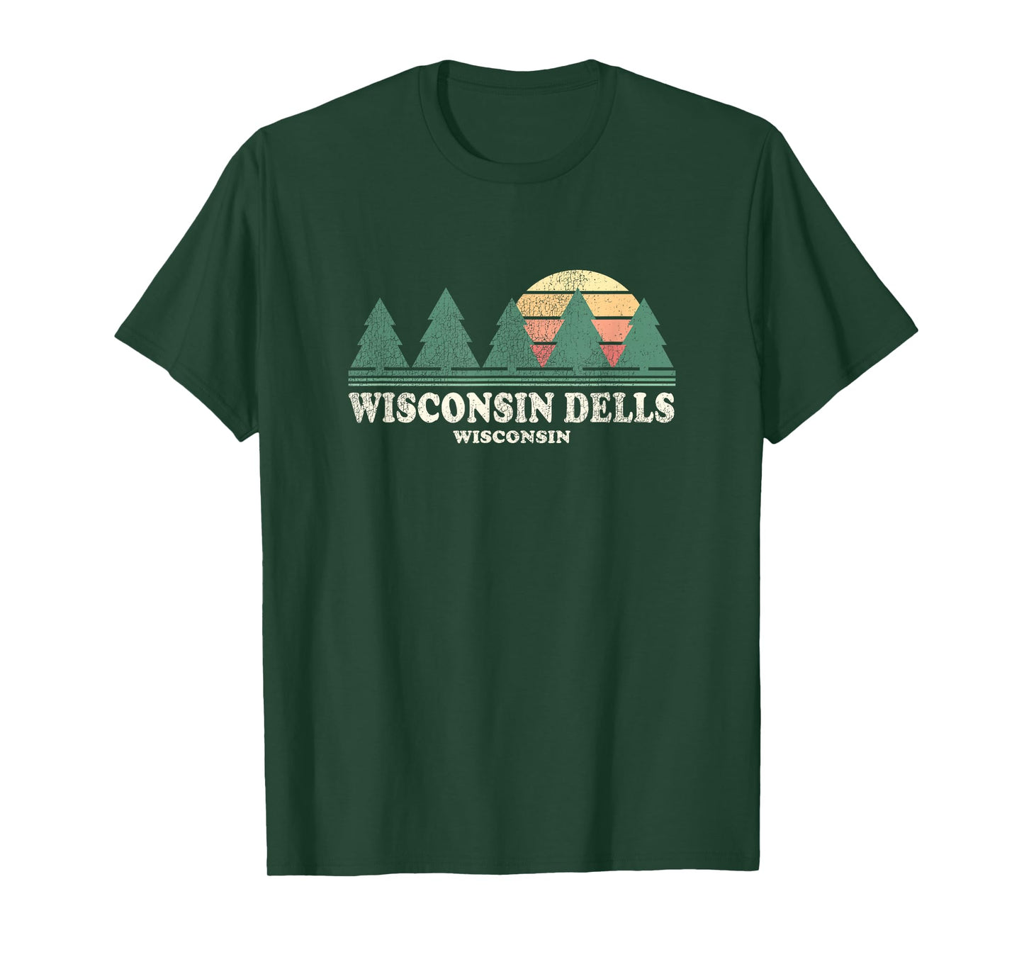 Wisconsin Dells WI Vintage Throwback Tee Retro 70s Design T-Shirt