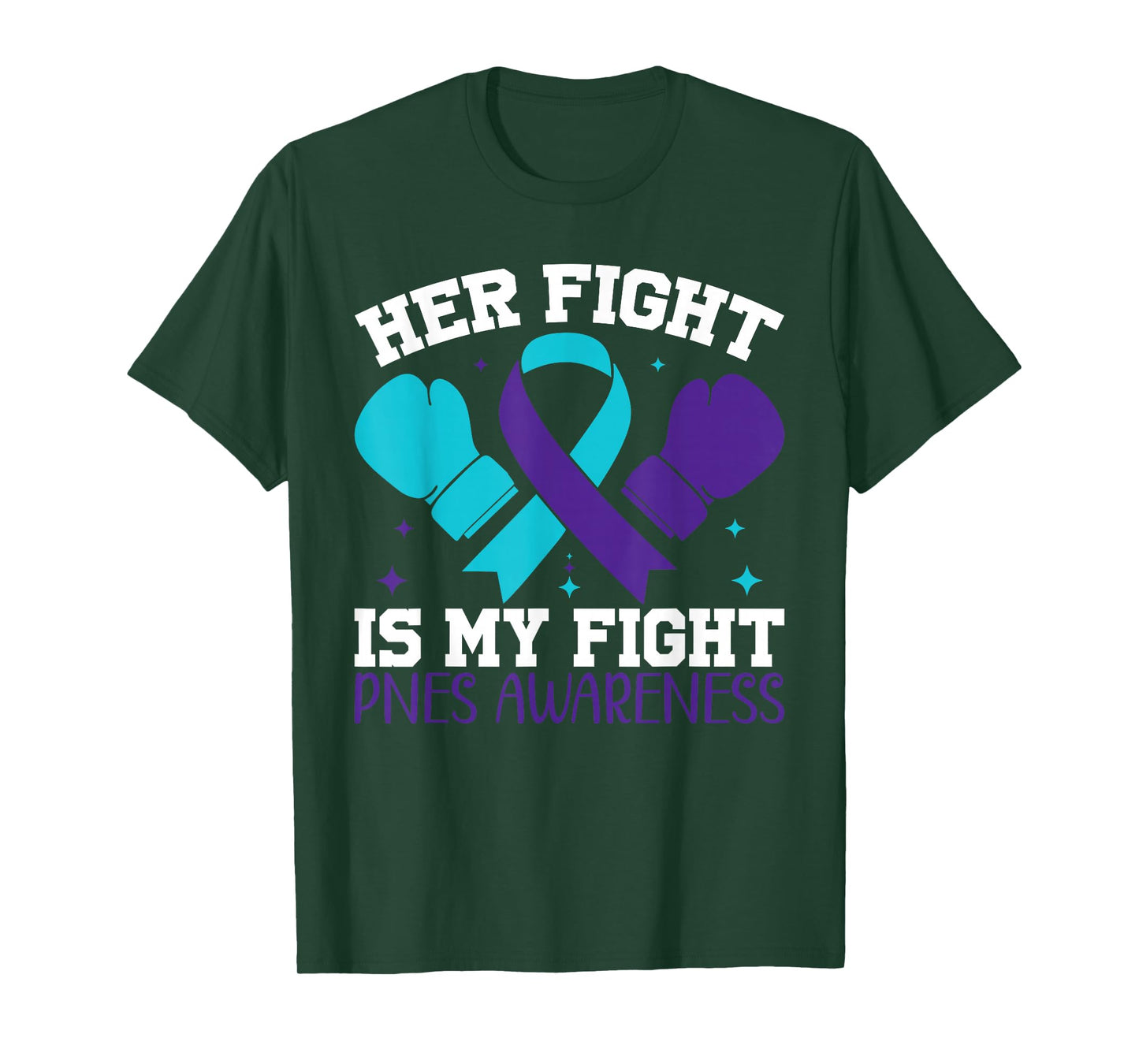 Warrior Psychogenic Nonepileptic Seizures Aware PNES Awareness Her Fight Is My Fight Unisex-Adult Classic Fit Black Small Round Collar Crew Neck Short Sleeve T-Shirt