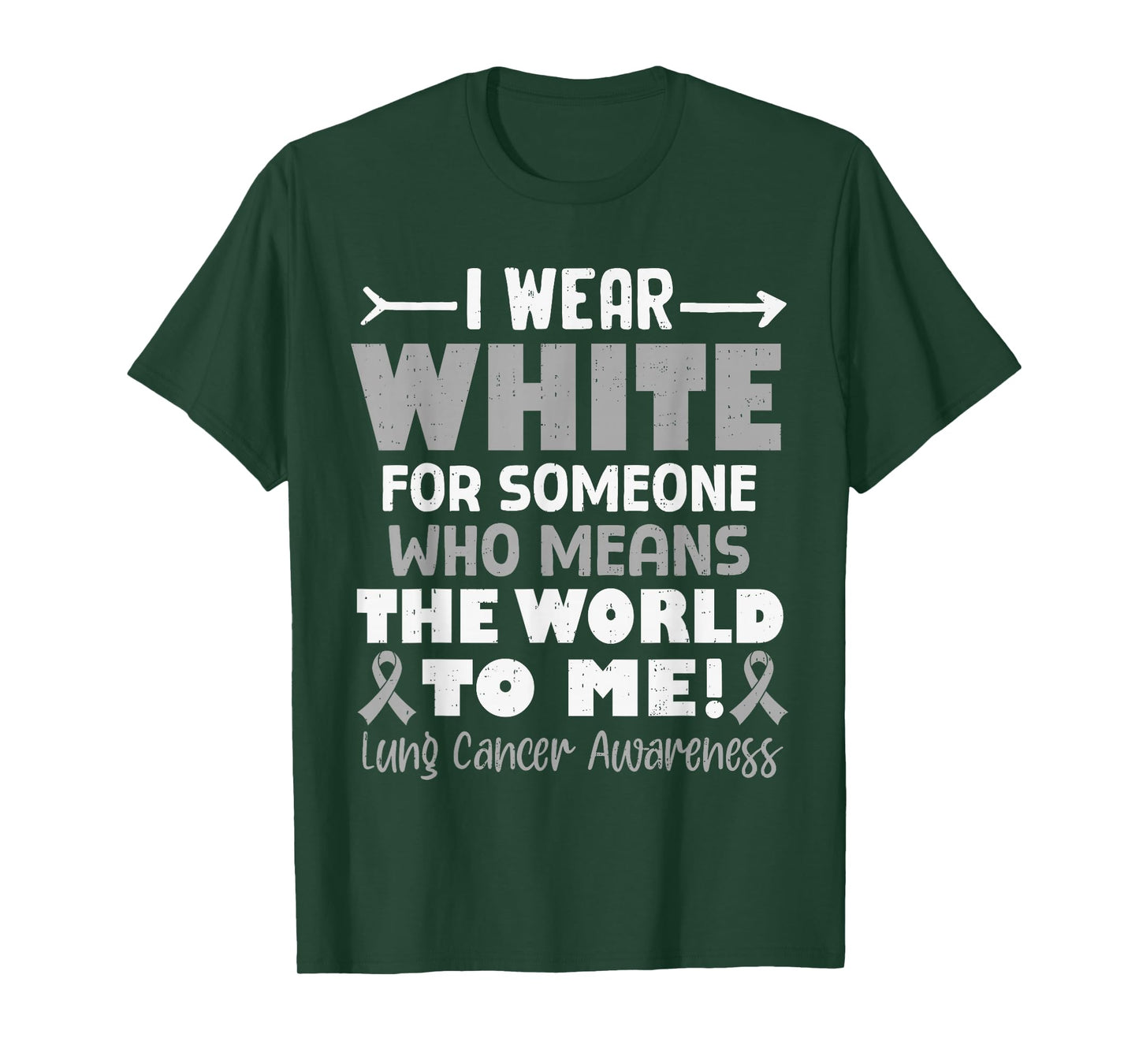 Support Lung Cancer Awareness White Ribbon Men Women Kids T-Shirt
