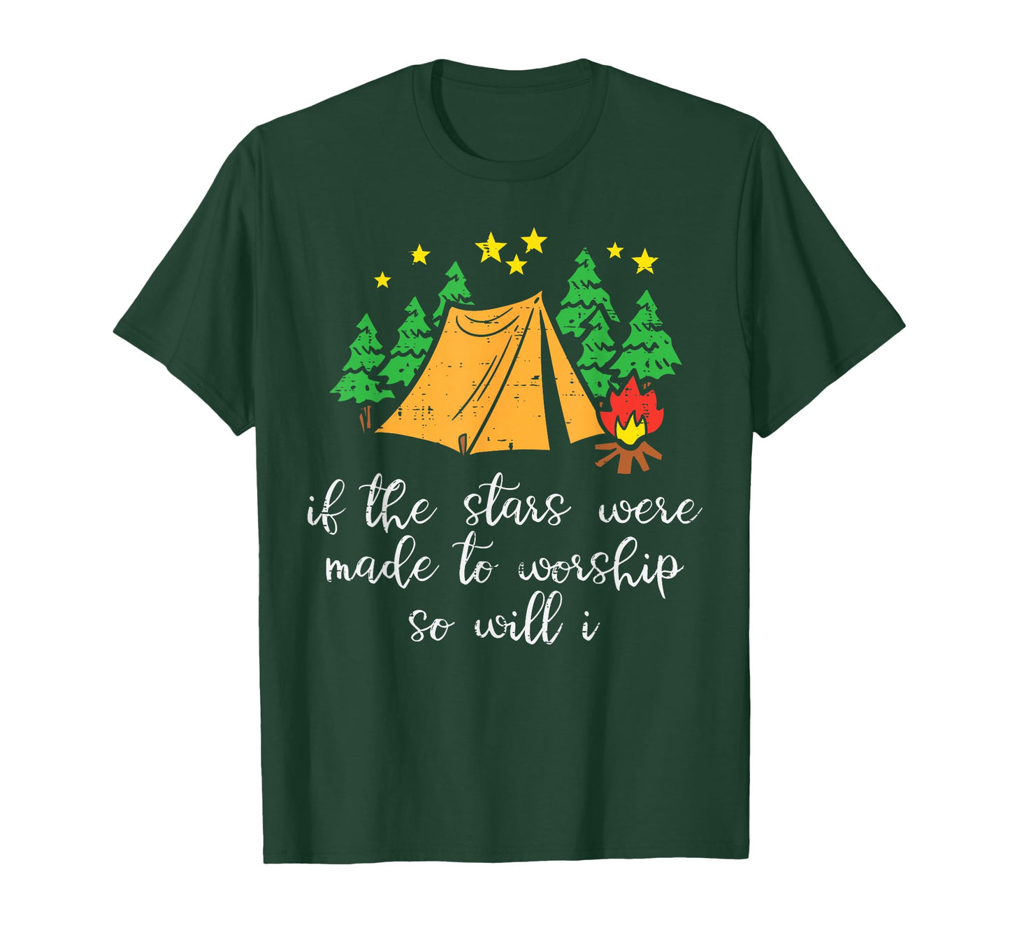 Camping Stars Made To Worship Christian Camper Men Women Kid T-Shirt