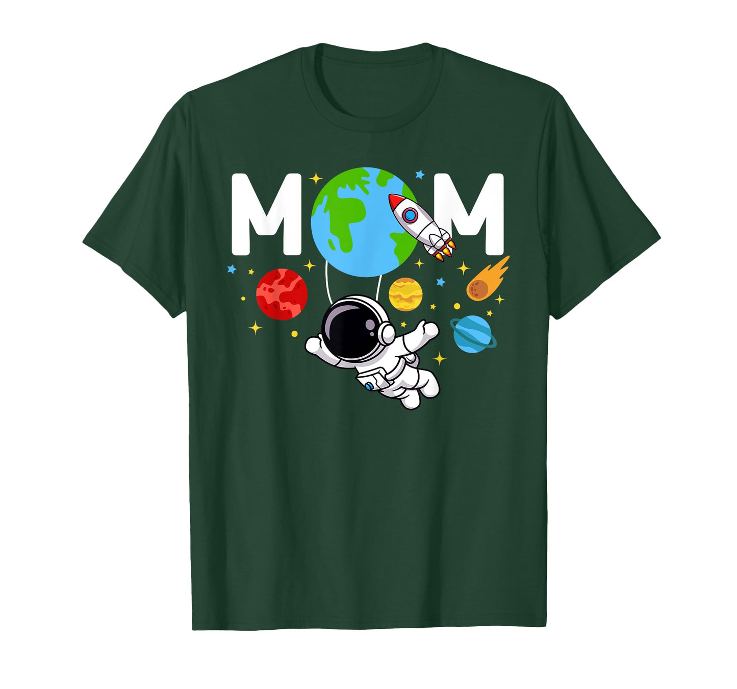 Mom Mommy Mother Space Astronaut Birthday Family Matching T-Shirt