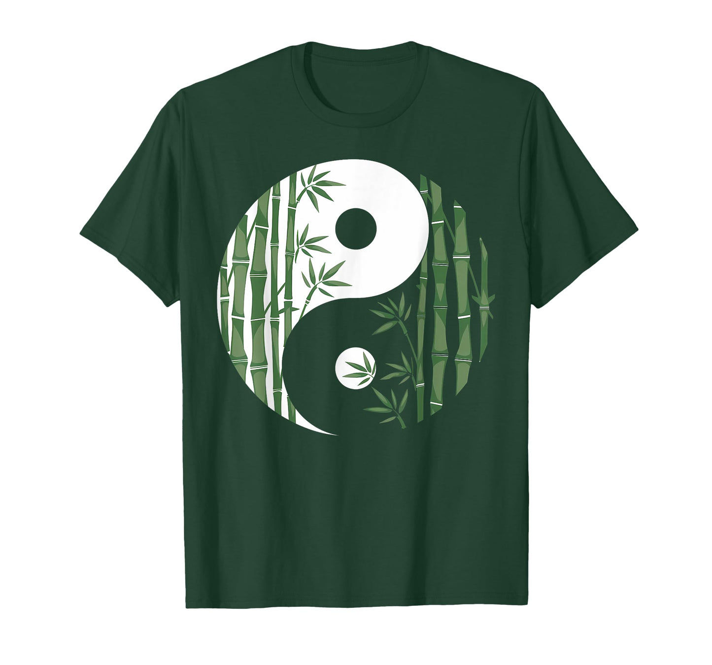 Yin Yang Bamboo Harmony Zen Symbol Yoga Art For Women Men T-Shirt