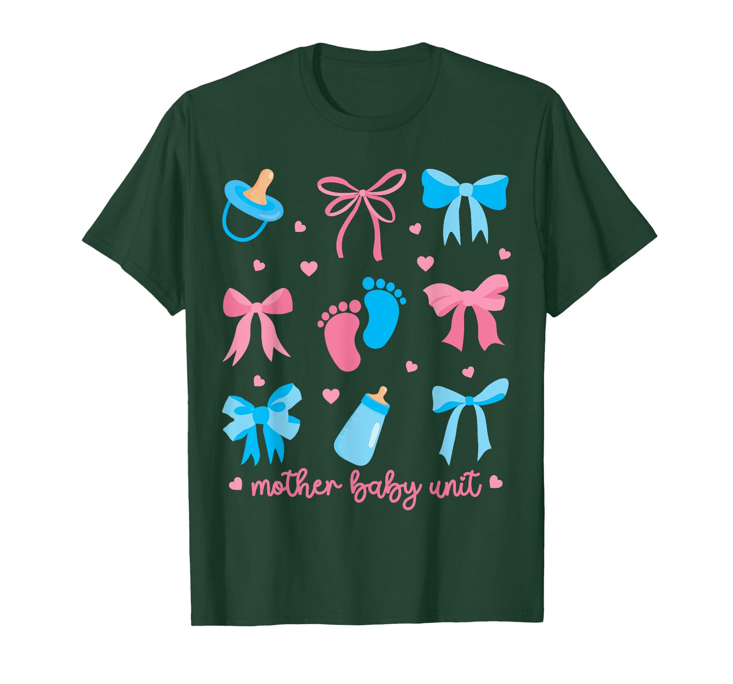 Mother Baby Unit Coquette Bow MBU Nurse Postpartum Women T-Shirt
