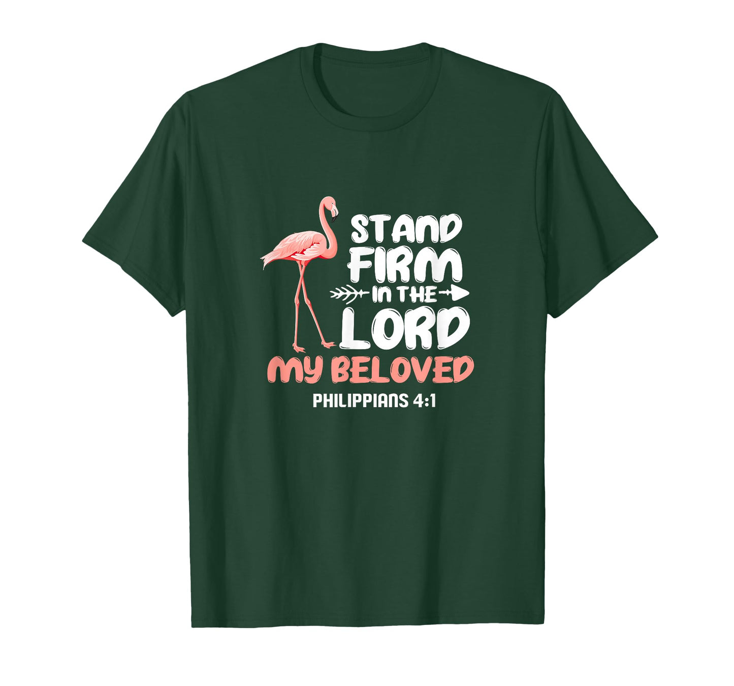 Stand Firm In The Lord Flamingo Bird Christian T-Shirt
