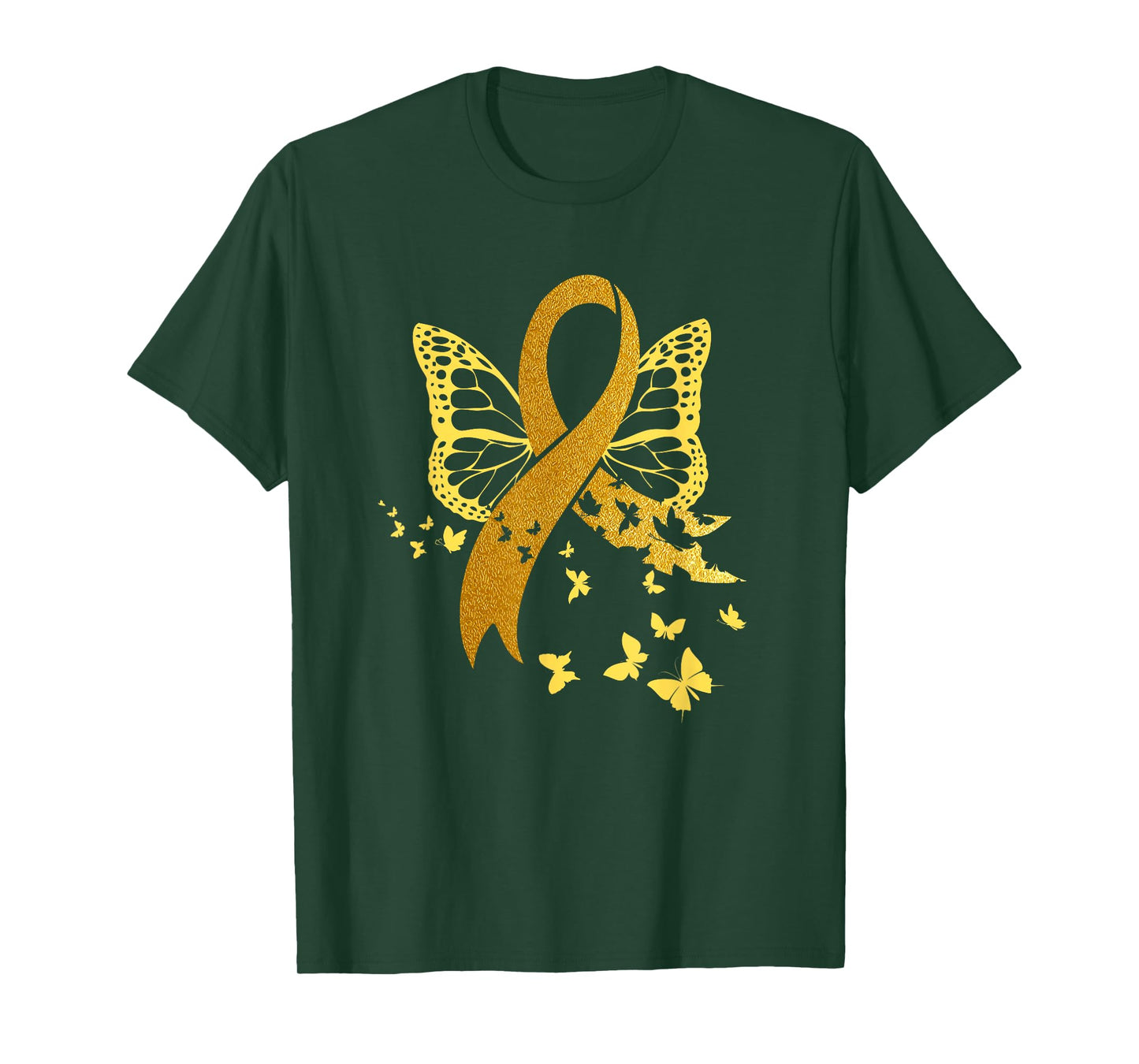 Childhood Cancer Awareness Gold Ribbon Butterfly Fighter T-Shirt