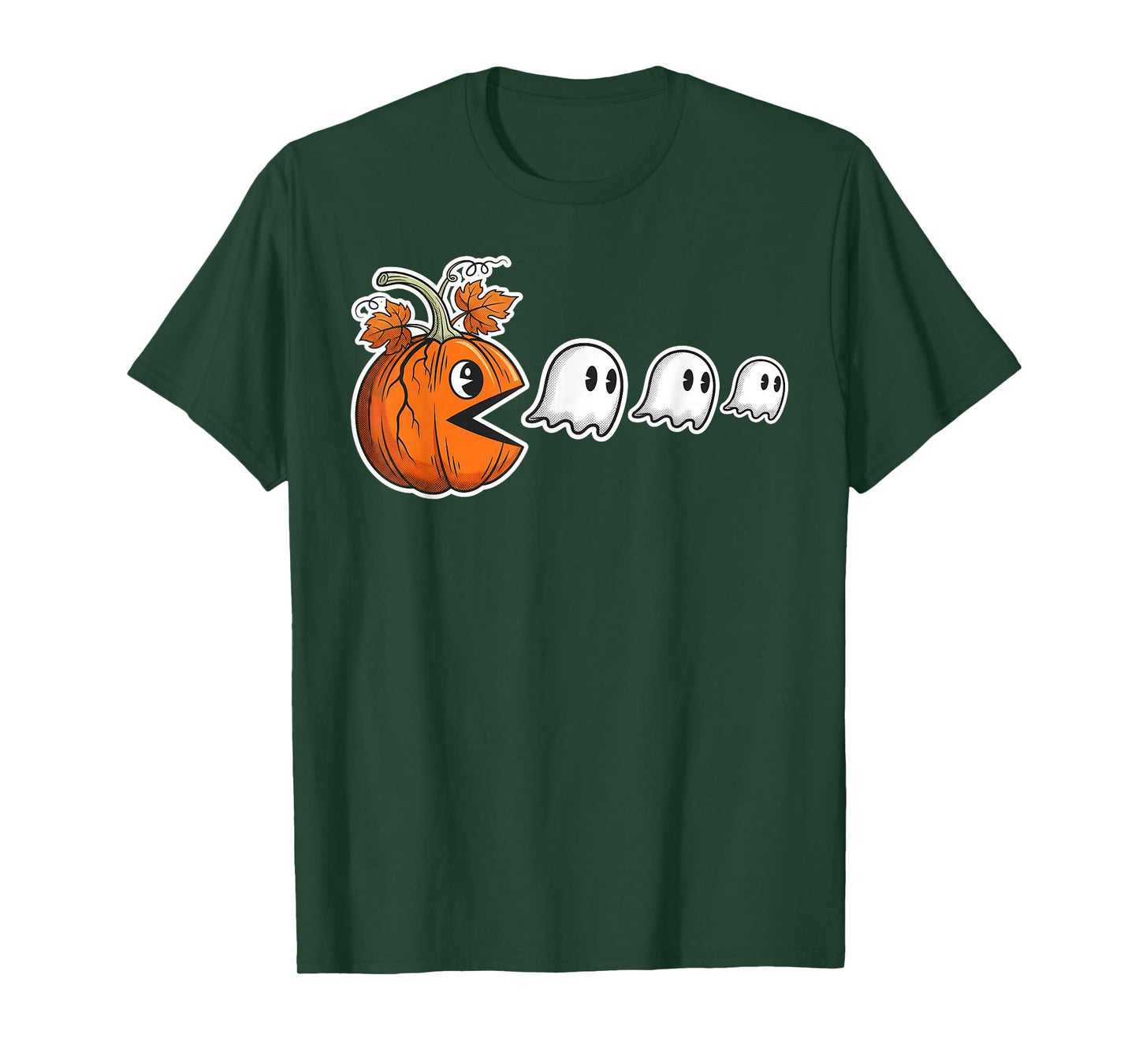 Halloween Gamer Pumpkin Eating Ghost Costume Men Boys Kids T-Shirt