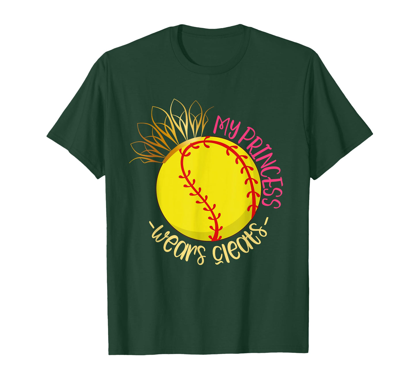 My Princess Wears Cleats Softball Player Parents Softball T-Shirt