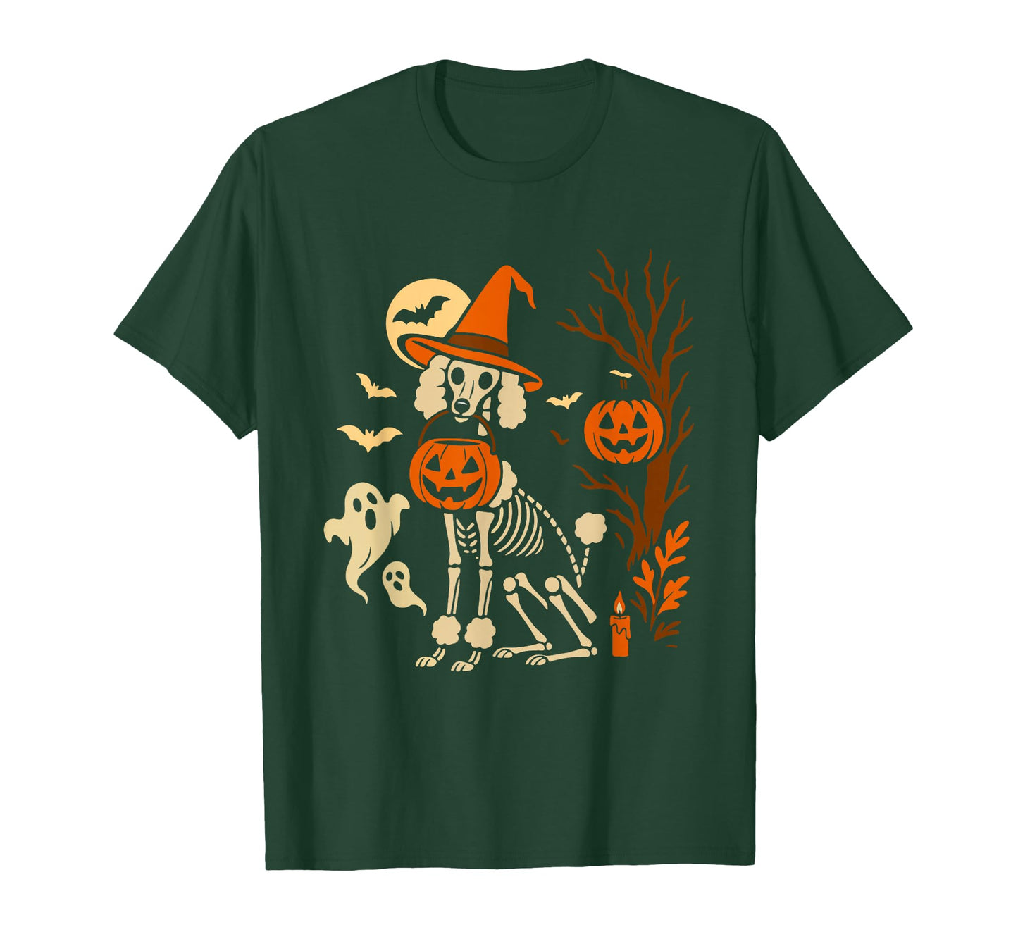 Funny Skeleton Poodle Halloween Poodle Dog Mom Poodle Lover T-Shirt