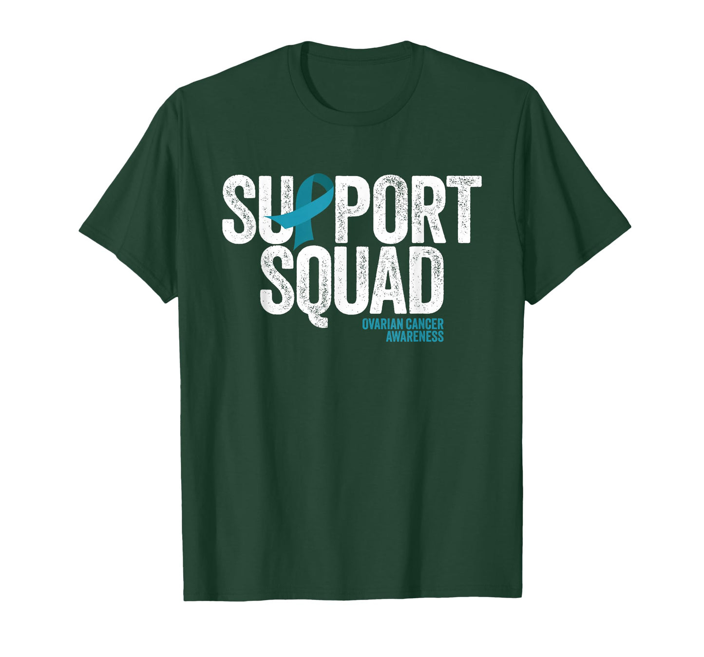 Support Squad Distressed Family Ovarian Cancer Awareness T-Shirt