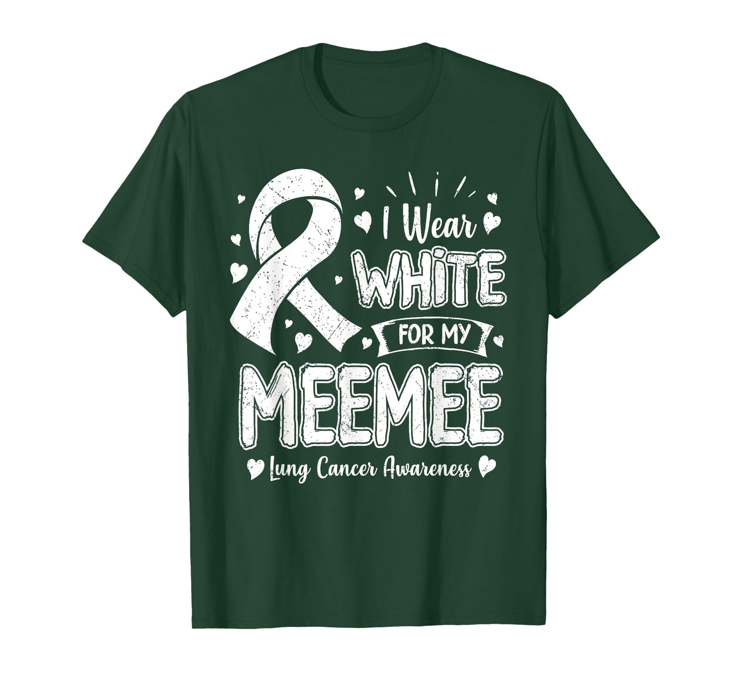 I Wear White For My Meemee Lung Cancer Awareness T-Shirt