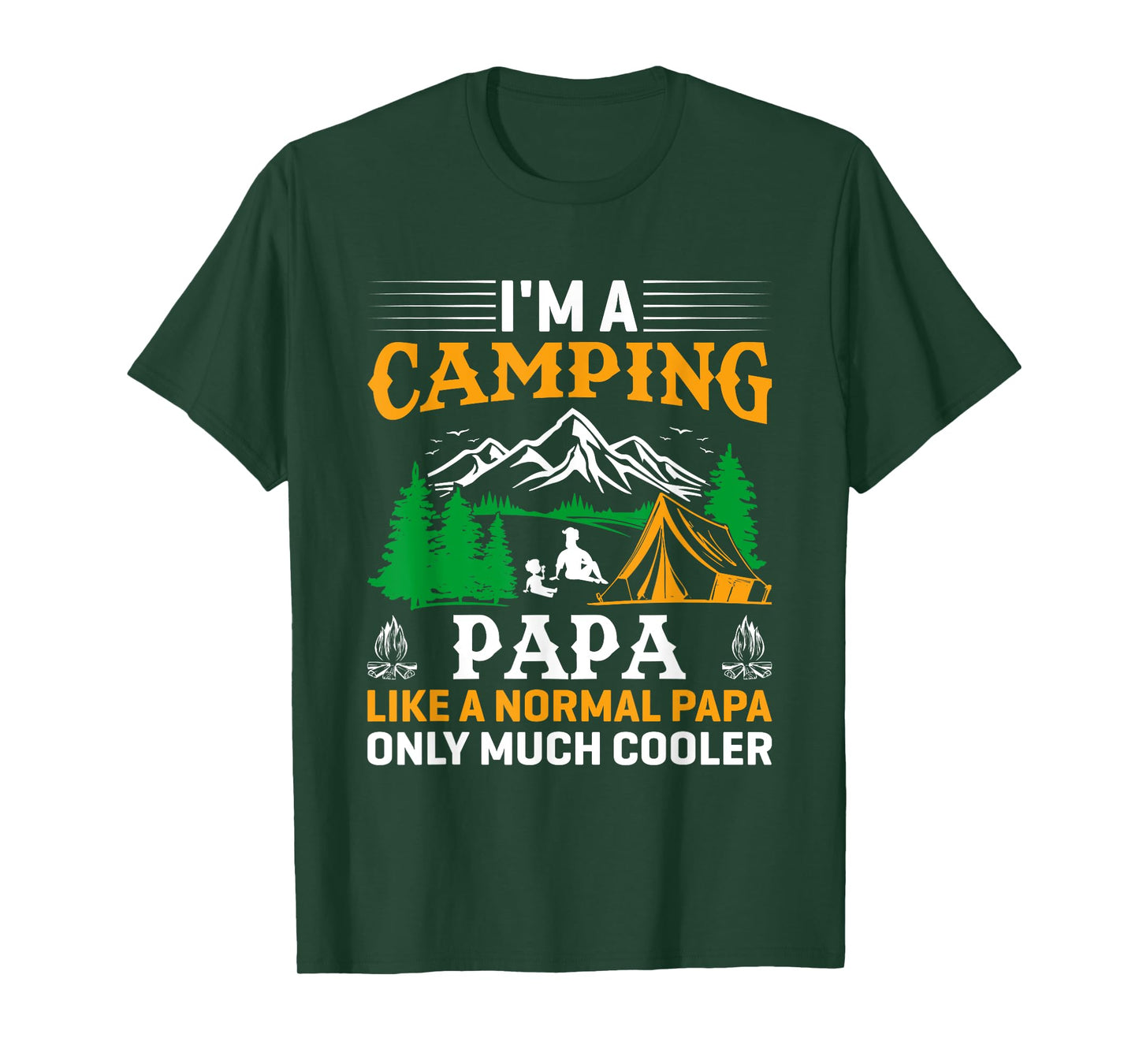 Papa Camping Fathers Day Funny Camper Dad Grandpa Men T-Shirt