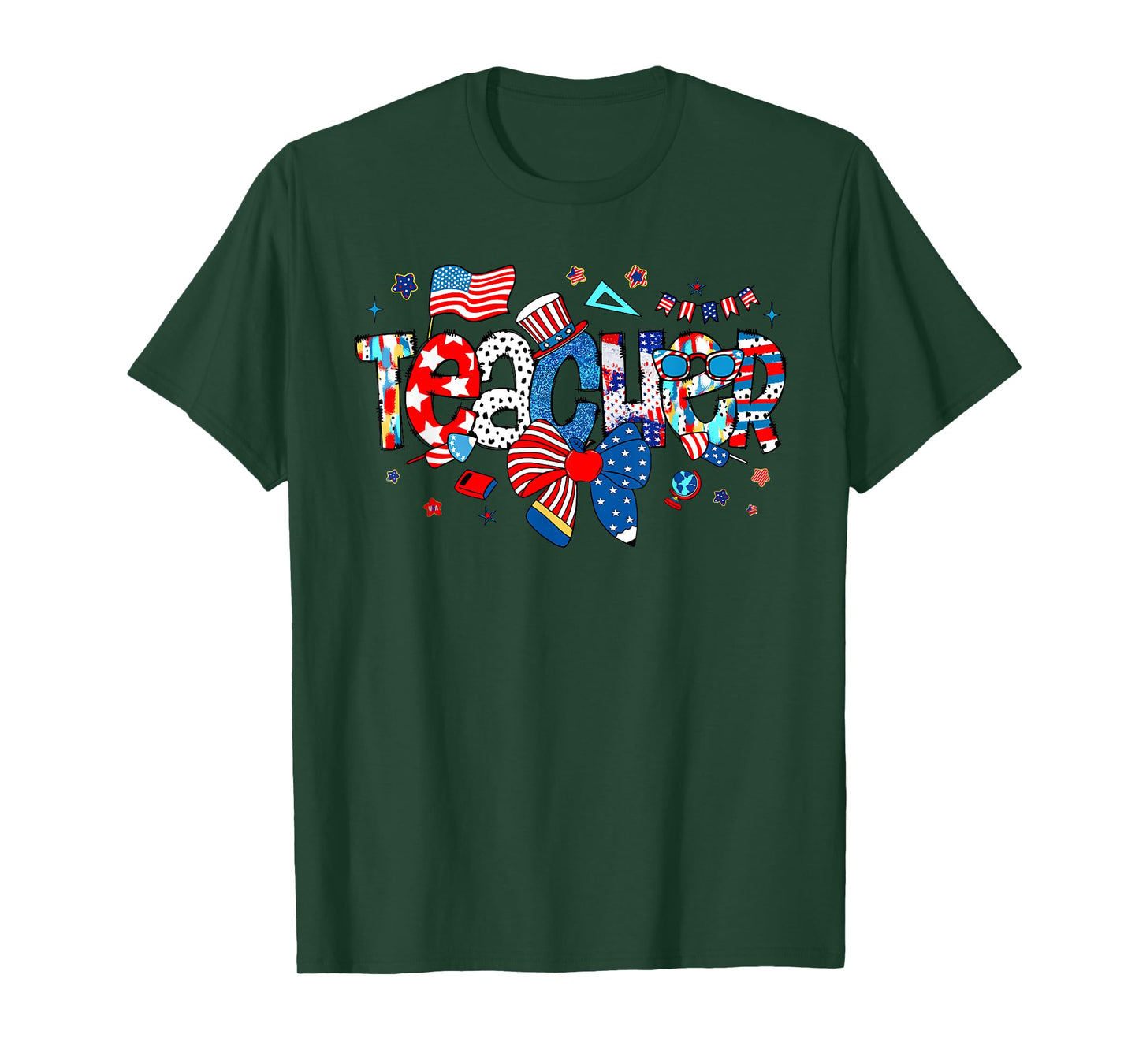 American Flag 4th Of July Patriotic Teacher Life Men Women T-Shirt