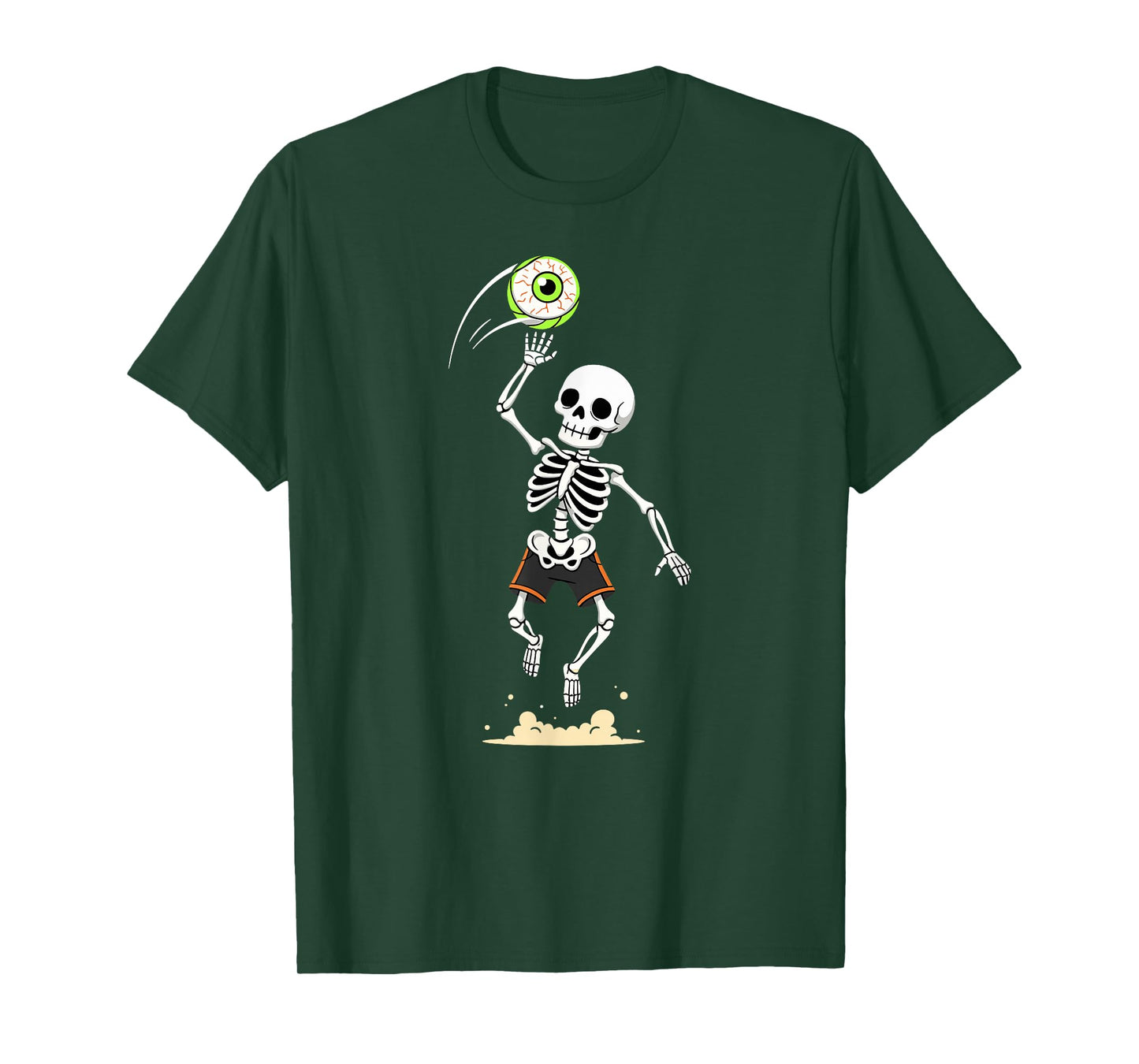 Halloween Skeleton Basketball Dunk Eyeball Player T-Shirt