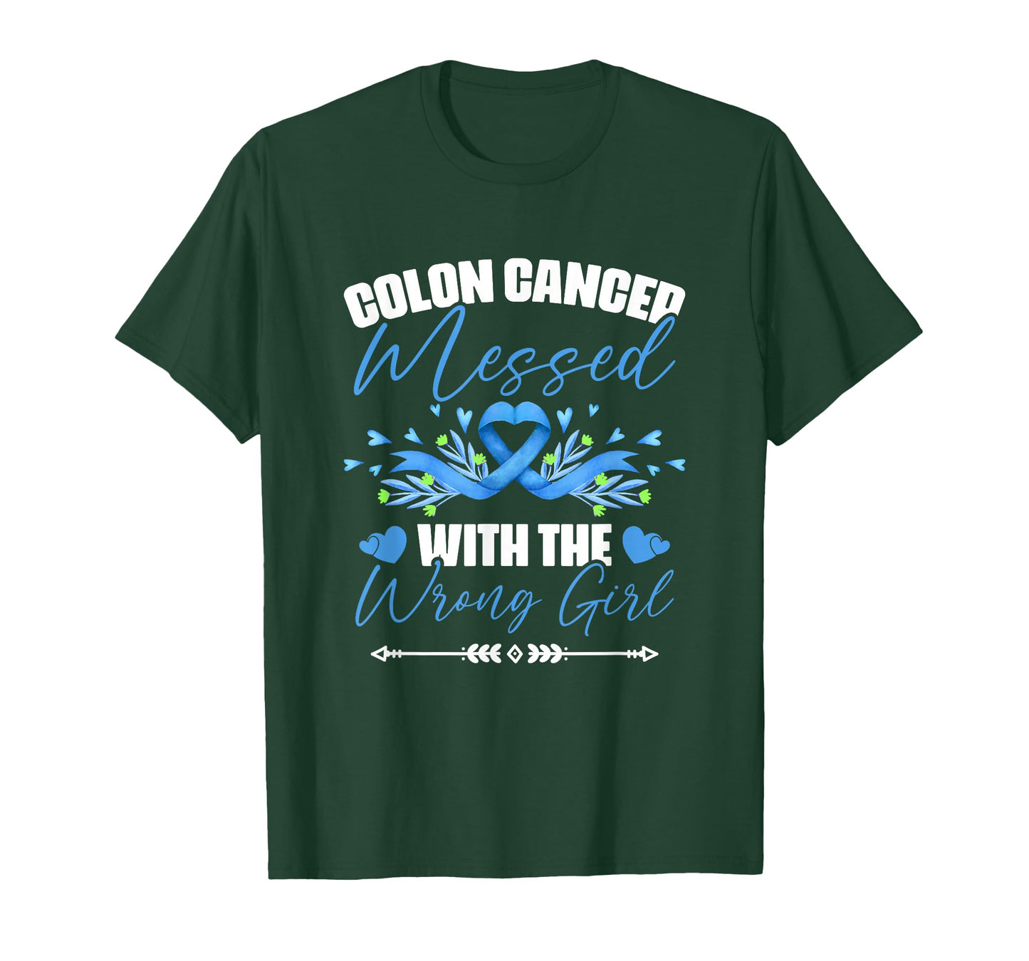 Blue Ribbon Colon Cancer Girl Survivor Colorectal Cancer T-Shirt