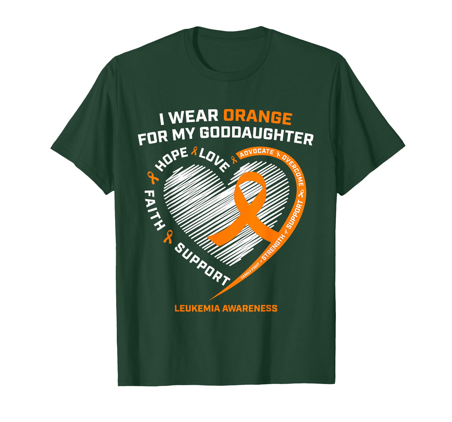 I Wear Orange For My Goddaughter Leukemia Cancer Awareness T-Shirt