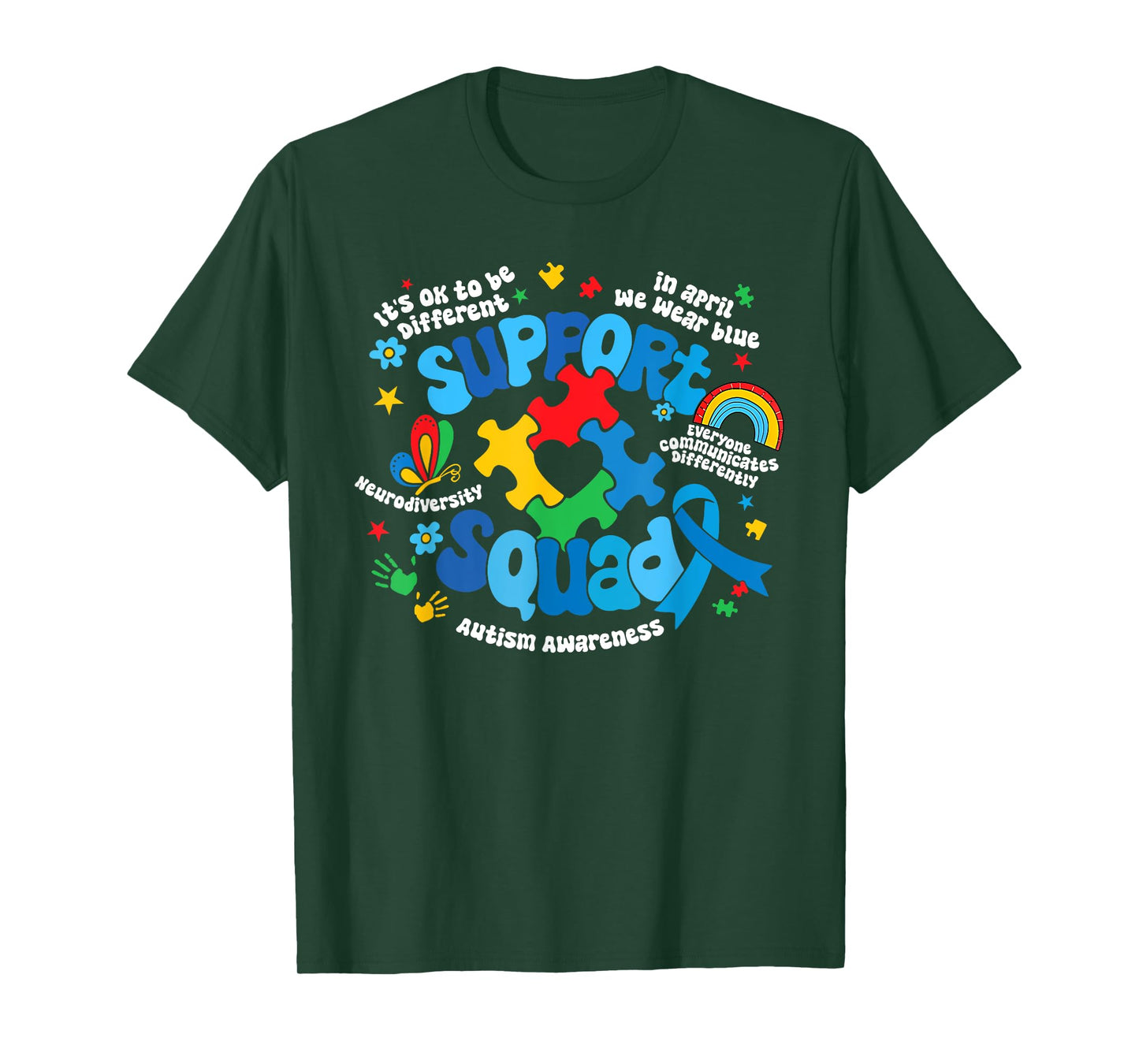 Family Autism Support Squad Autism Awareness Sped Teacher T-Shirt