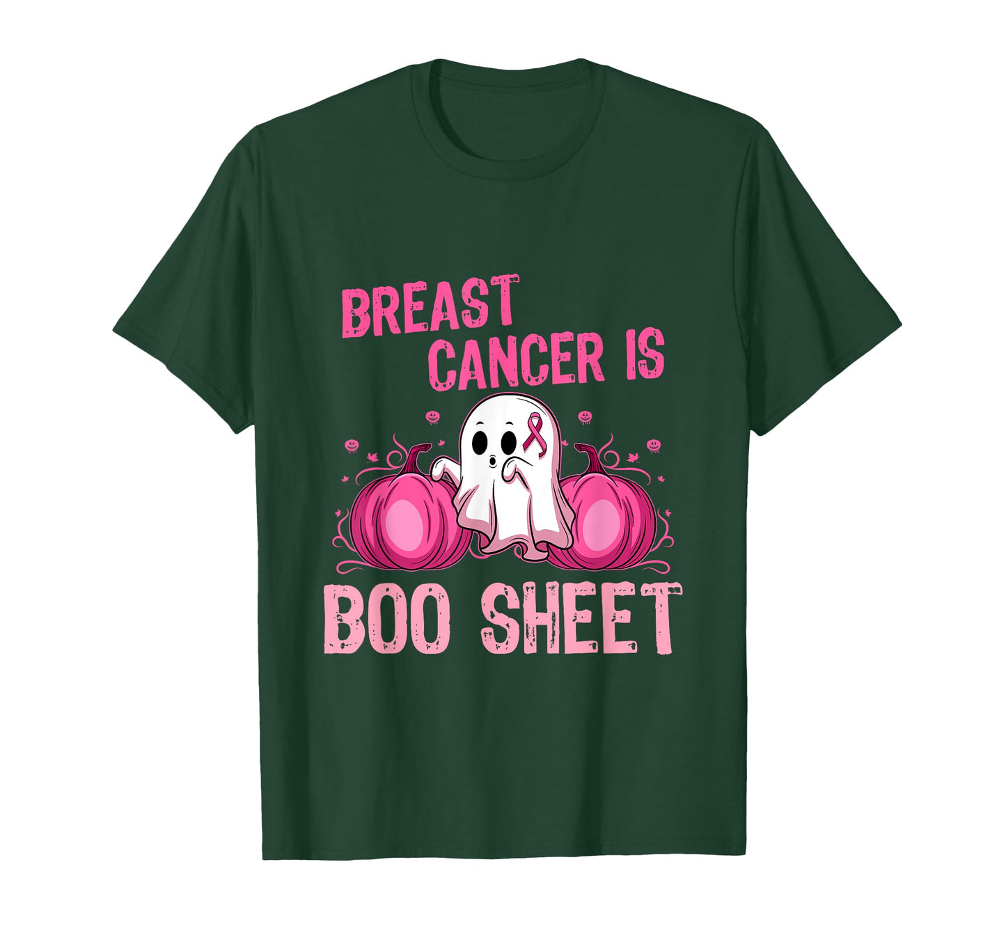Halloween Women Boob Skeleton Breast Cancer Ribbon Support T-Shirt