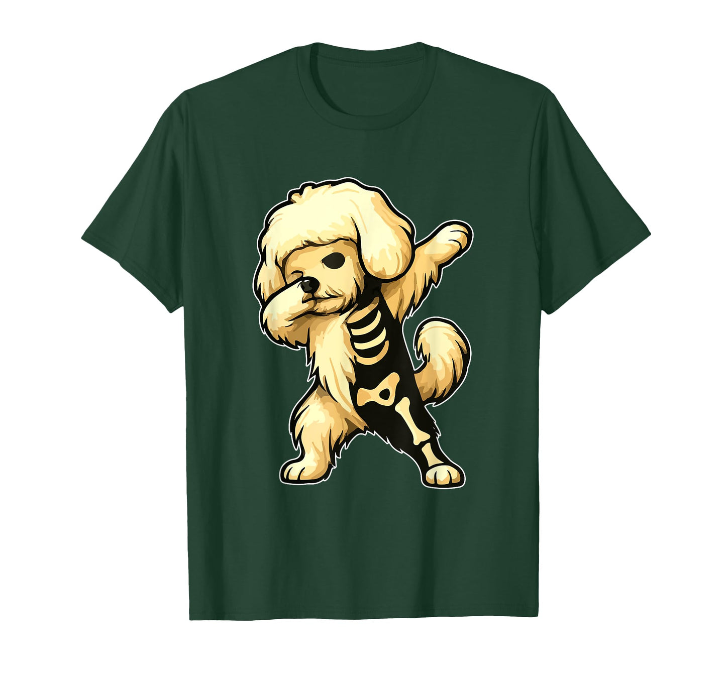 Dabbing Maltese Half Skeleton Halloween Costume Owner Lover T-Shirt