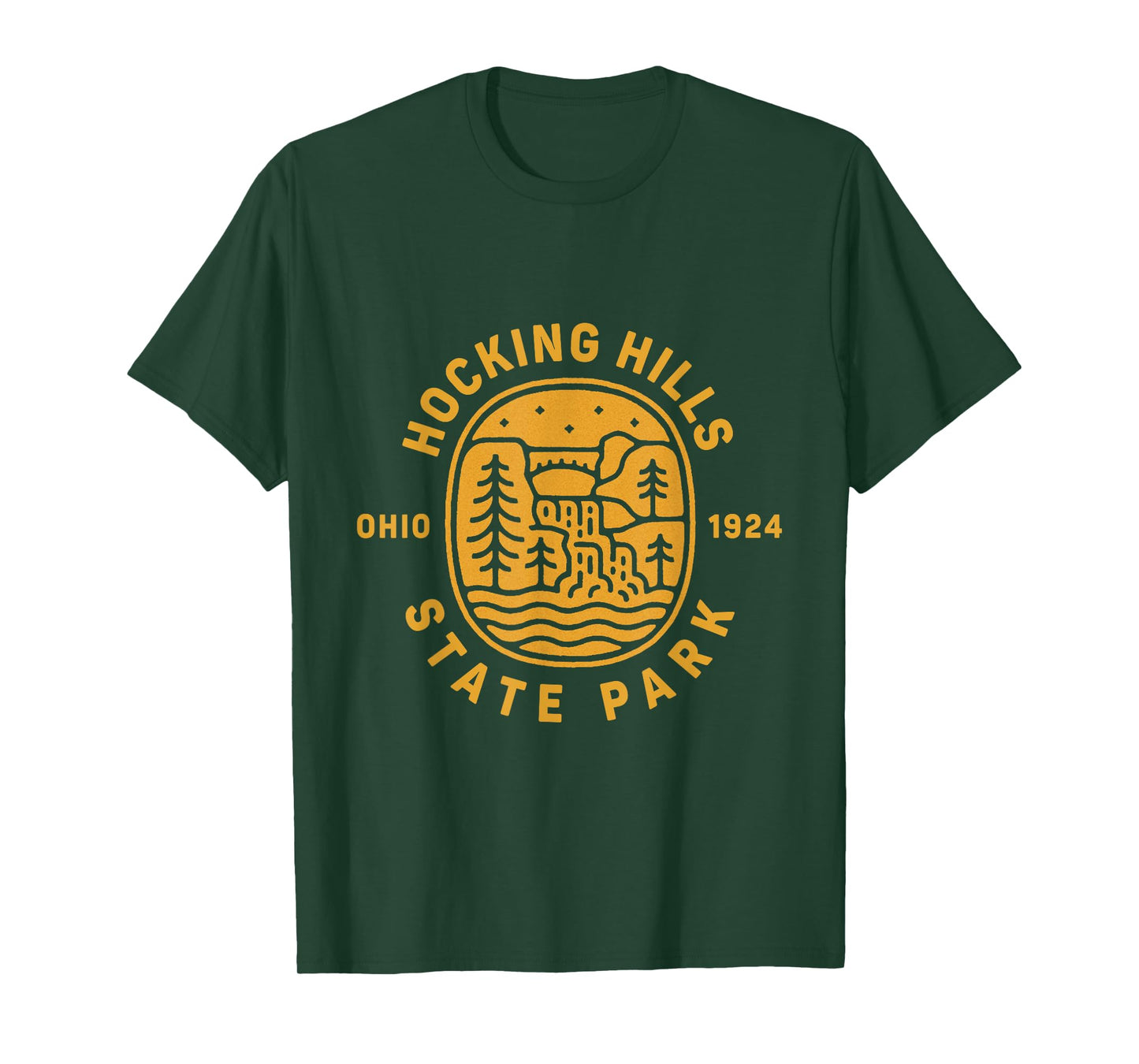 Vintage Hocking Hills Minimal Graphic Ohio State Park Hiking T-Shirt