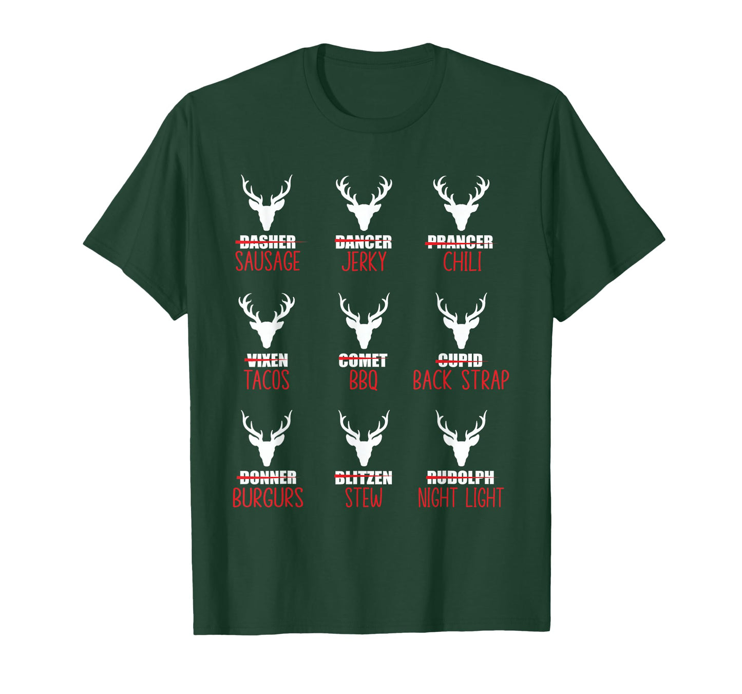 Funny Christmas Deer Hunters All of Santa's Reindeer T-Shirt