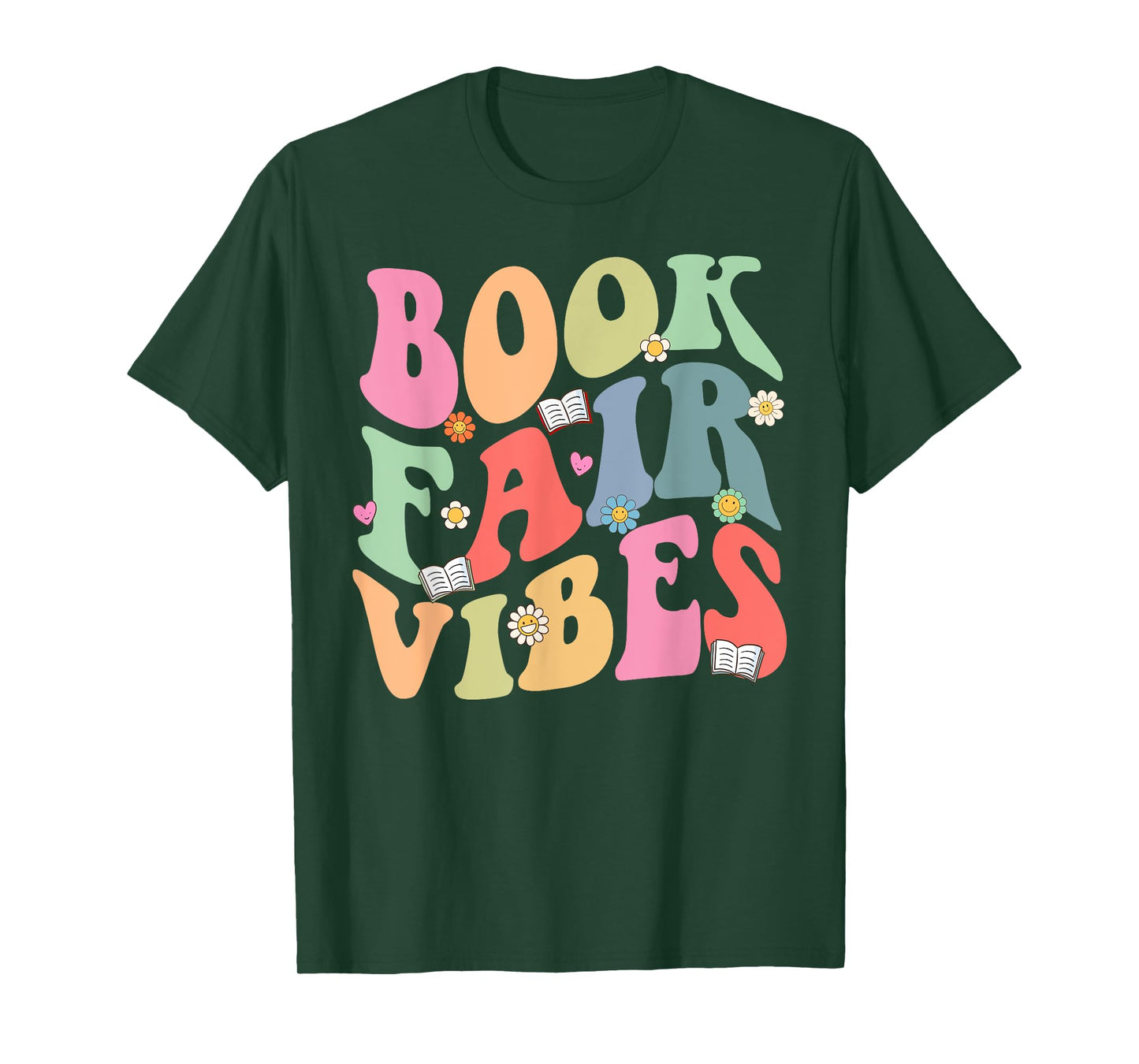 Library Book Fair Vibe Groovy Retro School Reading Nostalgic T-Shirt