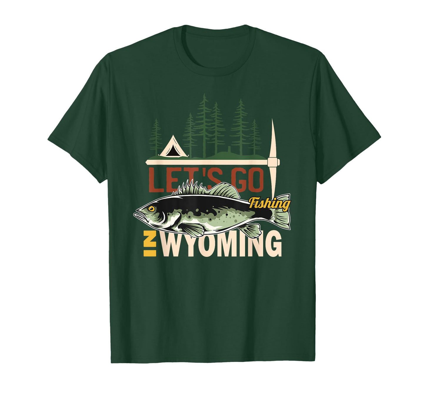 Camping Fishing in Wyoming - Nature Wyoming Fishing T-Shirt