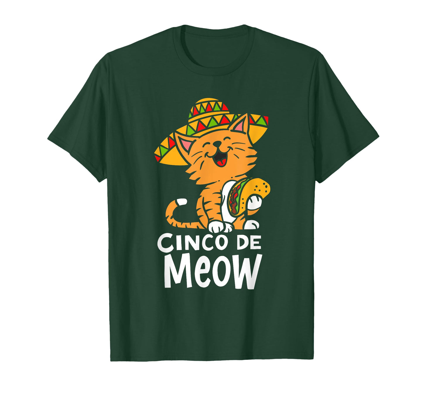 Cinco De Meow Cute Cinco De Mayo Sombrero Taco Cat Costume T-Shirt