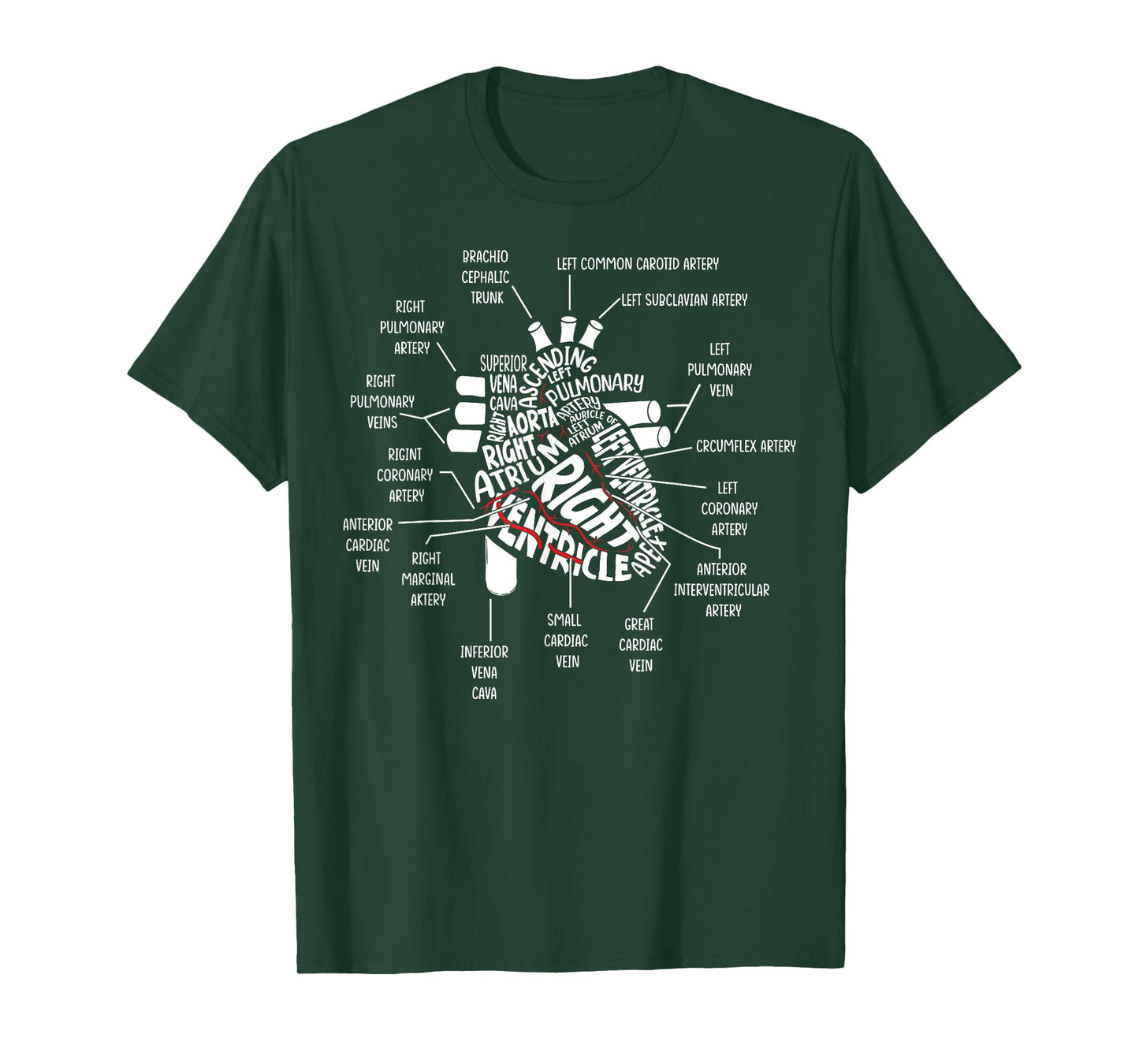 Medical Humor Cardiology Anatomical Heart Cardiac Nurse T-Shirt