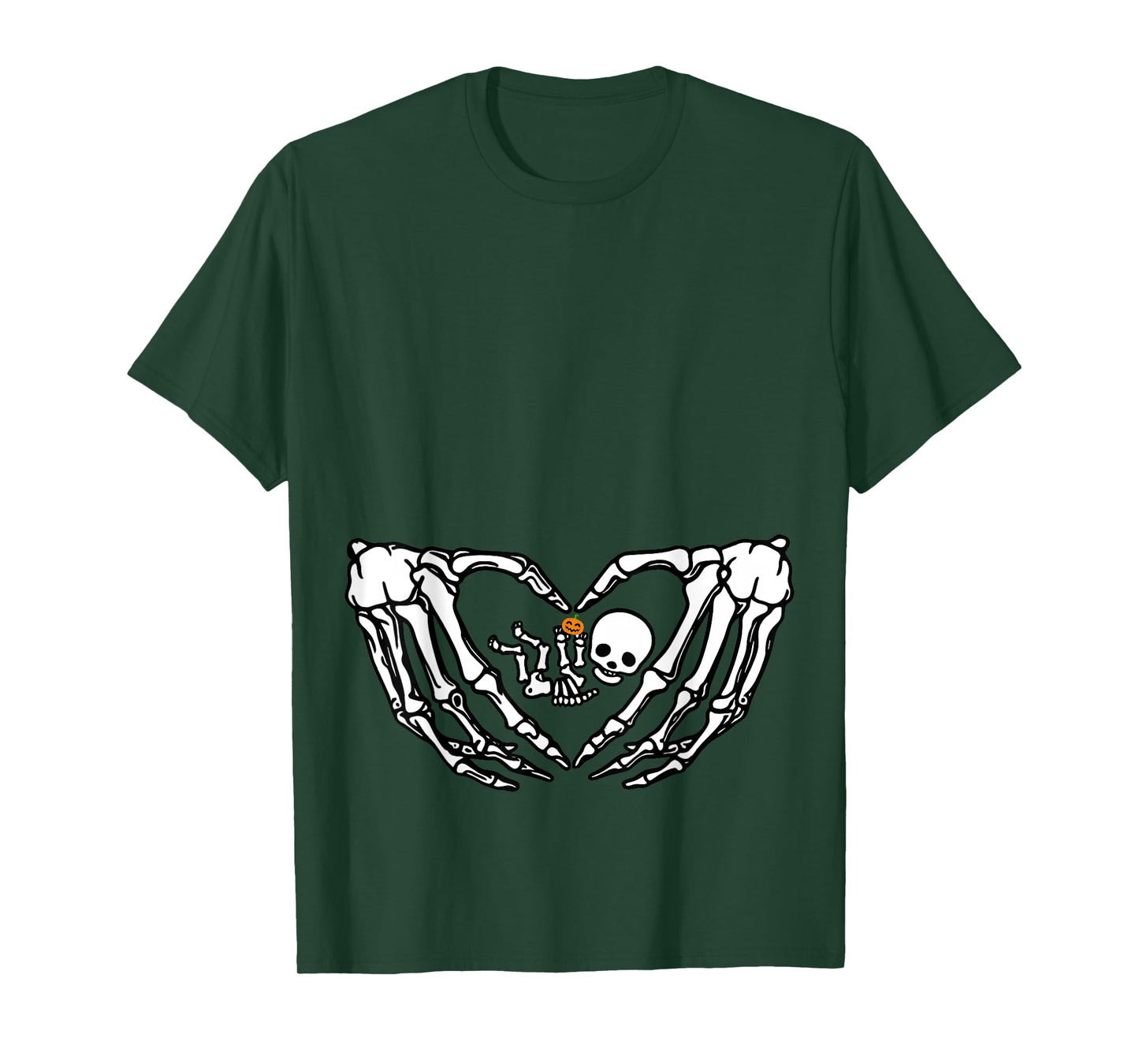 Women Skeleton Pregnancy Announcement Halloween for Mom Dad T-Shirt