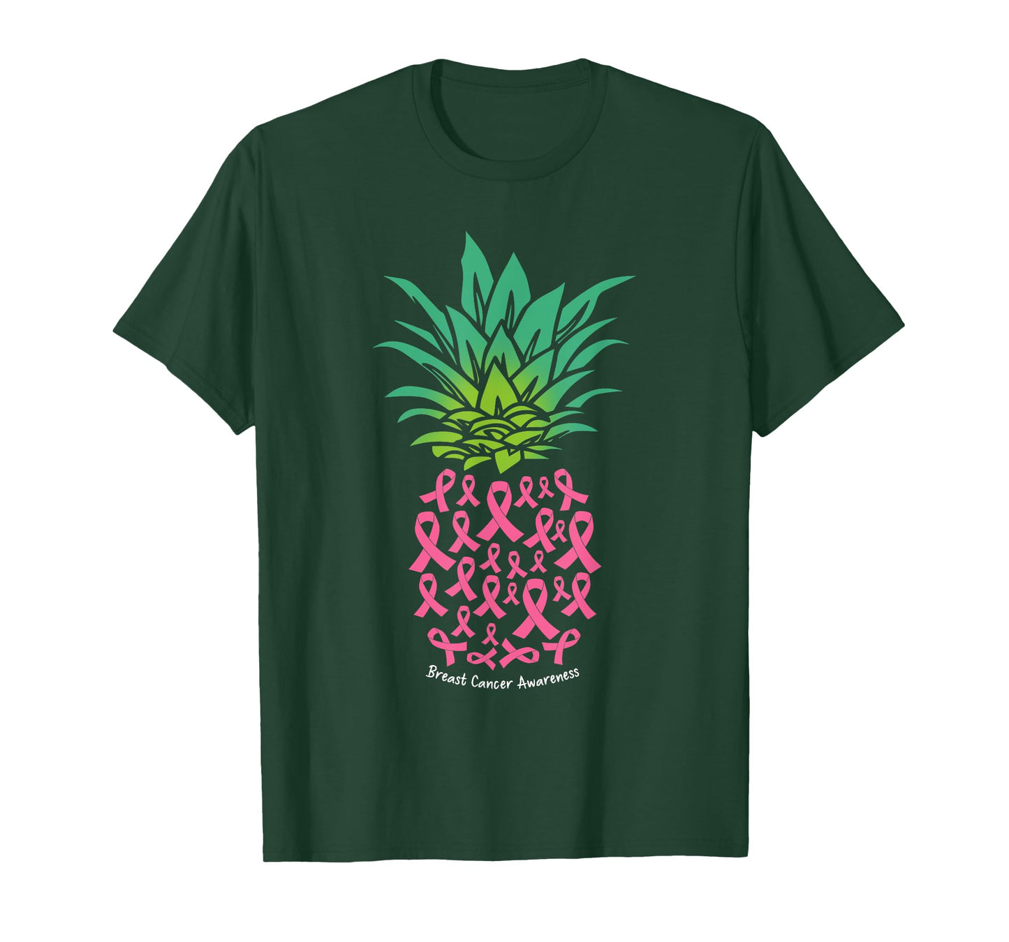 Pineapple Pink Ribbon Funny Breast Cancer Awareness T-Shirt