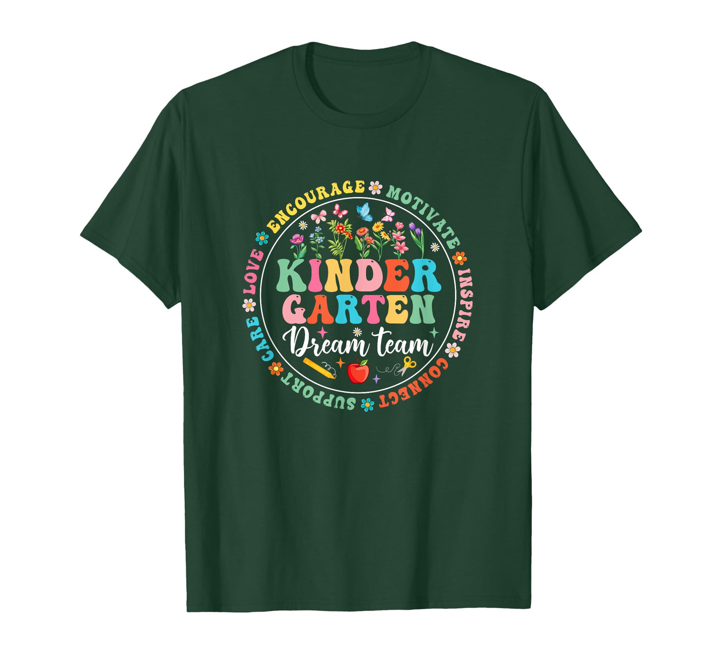 Kindergarten Dream Team Back To School Teacher Flower T-Shirt for Men Women Girls Kids