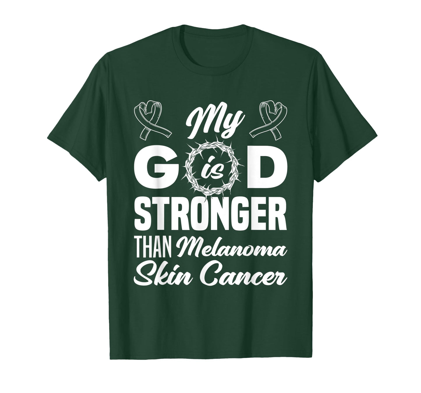 My God Is Stronger Than Melanoma Skin Cancer Warrior T-Shirt